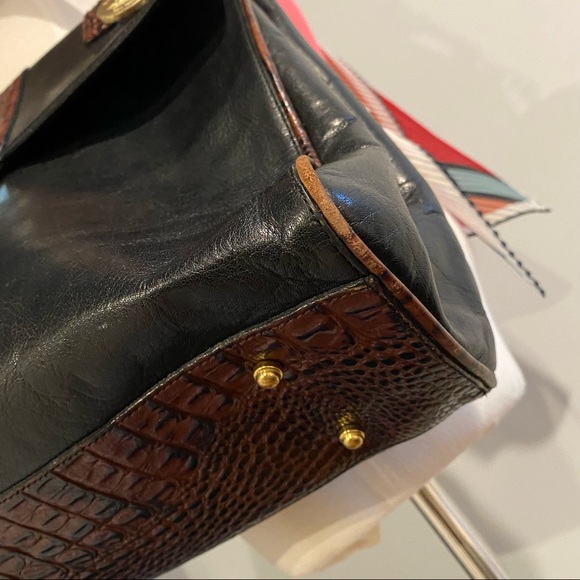Brahmin leather satchel with croco trim - Picture 7 of 9